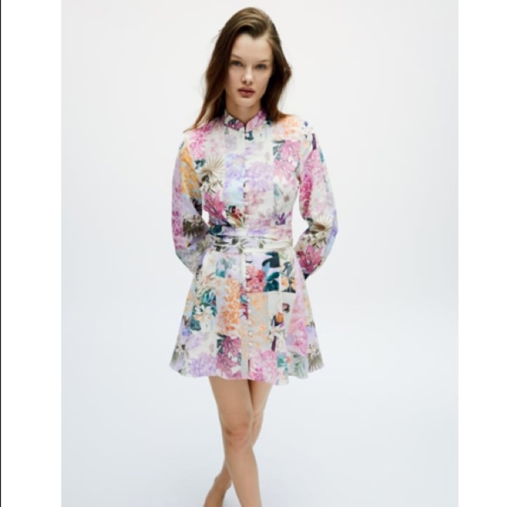 Floral Print Dress Multicolored ZARA